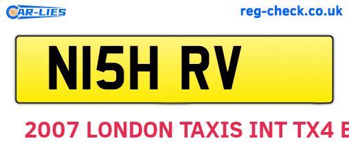 N15HRV are the vehicle registration plates.