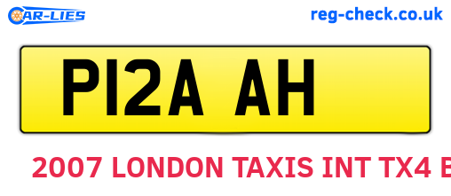 P12AAH are the vehicle registration plates.
