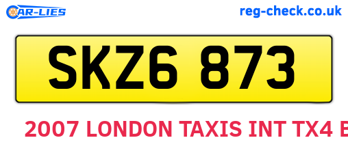 SKZ6873 are the vehicle registration plates.