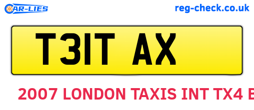 T31TAX are the vehicle registration plates.