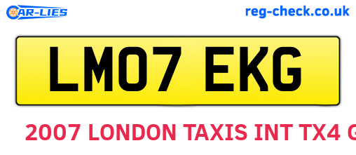 LM07EKG are the vehicle registration plates.