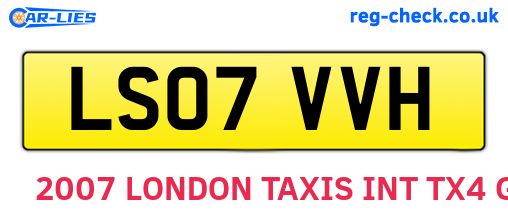 LS07VVH are the vehicle registration plates.