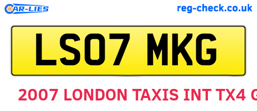 LS07MKG are the vehicle registration plates.