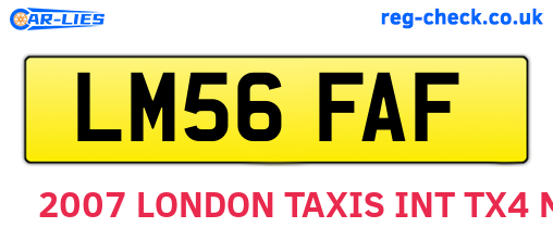 LM56FAF are the vehicle registration plates.