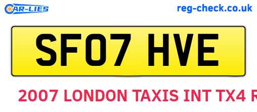 SF07HVE are the vehicle registration plates.