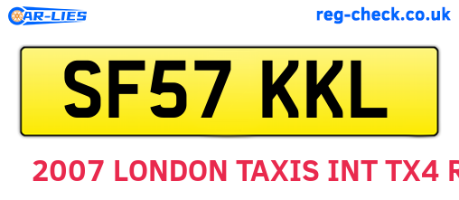 SF57KKL are the vehicle registration plates.