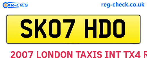 SK07HDO are the vehicle registration plates.