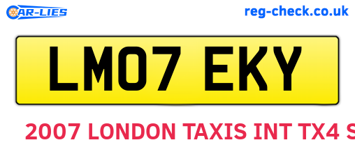 LM07EKY are the vehicle registration plates.