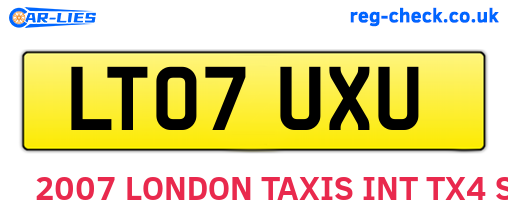 LT07UXU are the vehicle registration plates.