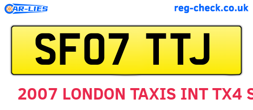 SF07TTJ are the vehicle registration plates.