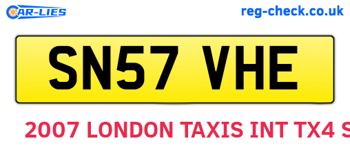 SN57VHE are the vehicle registration plates.