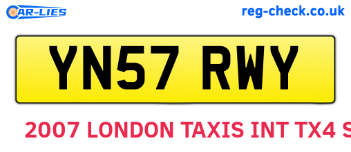 YN57RWY are the vehicle registration plates.