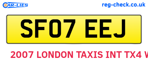 SF07EEJ are the vehicle registration plates.