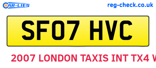 SF07HVC are the vehicle registration plates.