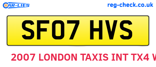 SF07HVS are the vehicle registration plates.