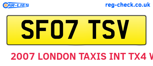 SF07TSV are the vehicle registration plates.