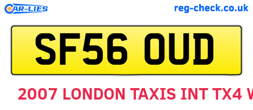 SF56OUD are the vehicle registration plates.
