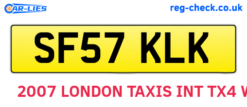 SF57KLK are the vehicle registration plates.