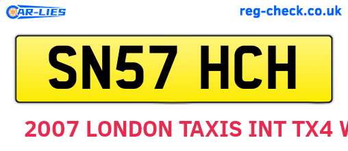 SN57HCH are the vehicle registration plates.