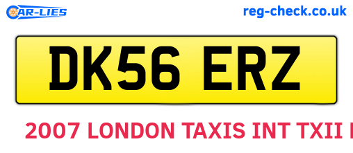 DK56ERZ are the vehicle registration plates.