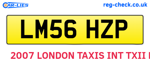 LM56HZP are the vehicle registration plates.