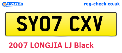 SY07CXV are the vehicle registration plates.