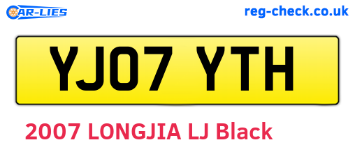 YJ07YTH are the vehicle registration plates.