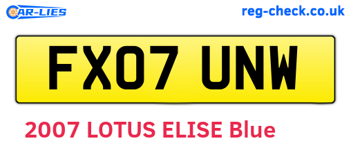 FX07UNW are the vehicle registration plates.