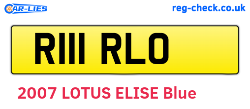 R111RLO are the vehicle registration plates.