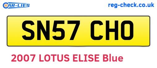 SN57CHO are the vehicle registration plates.