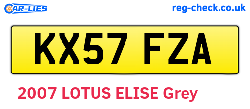KX57FZA are the vehicle registration plates.