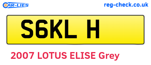 S6KLH are the vehicle registration plates.