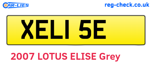 XEL15E are the vehicle registration plates.