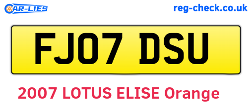 FJ07DSU are the vehicle registration plates.