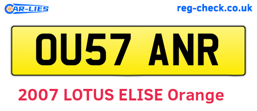 OU57ANR are the vehicle registration plates.