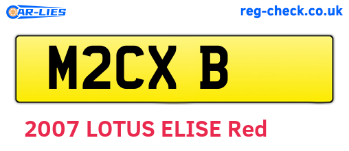 M2CXB are the vehicle registration plates.