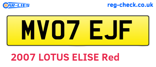 MV07EJF are the vehicle registration plates.