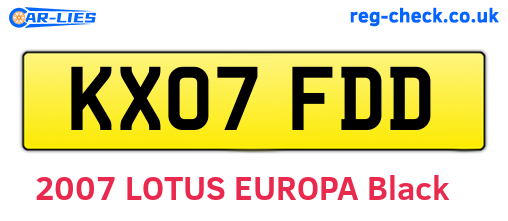 KX07FDD are the vehicle registration plates.
