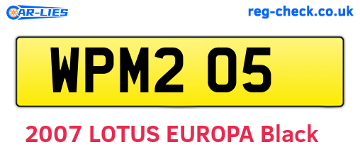 WPM205 are the vehicle registration plates.