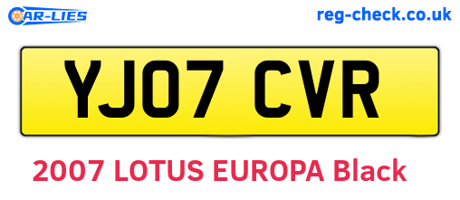 YJ07CVR are the vehicle registration plates.