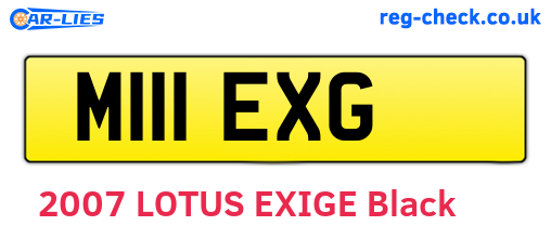 M111EXG are the vehicle registration plates.