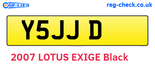 Y5JJD are the vehicle registration plates.