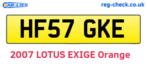 HF57GKE are the vehicle registration plates.