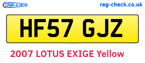 HF57GJZ are the vehicle registration plates.