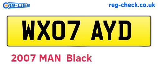 WX07AYD are the vehicle registration plates.