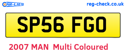SP56FGO are the vehicle registration plates.