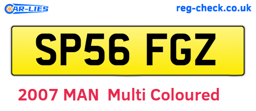 SP56FGZ are the vehicle registration plates.