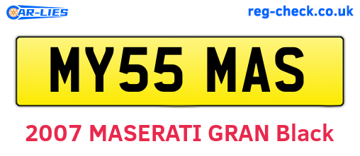 MY55MAS are the vehicle registration plates.