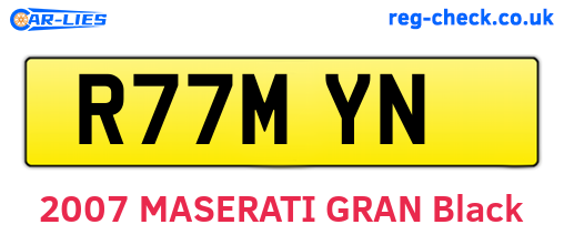 R77MYN are the vehicle registration plates.