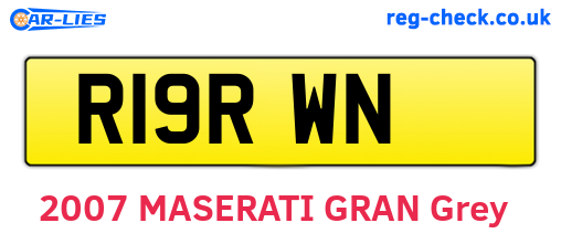 R19RWN are the vehicle registration plates.